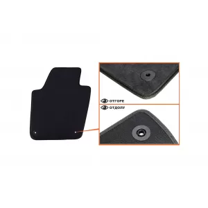 Three-layer textile floor mats suitable for Seat Ibiza, Ibiza CT 2008-2017, set of 4 pieces, black