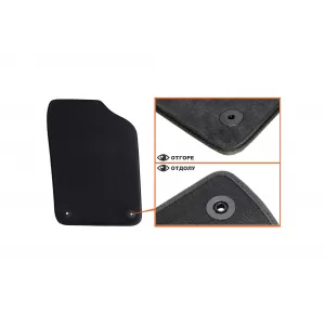 Three-layer textile floor mats suitable for Seat Ibiza, Ibiza CT 2008-2017, set of 4 pieces, black