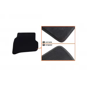 Three-layer textile floor mats suitable for Seat Ibiza, Ibiza CT 2008-2017, set of 4 pieces, black