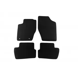 Three-layer textile floor mats suitable for CITROEN C4 2004-2010, set of 4 pieces, black