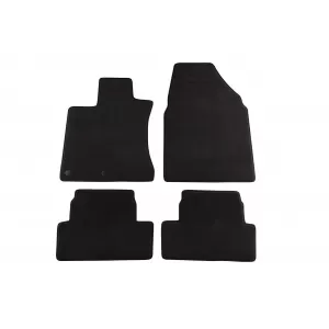 Three-layer textile floor mats suitable for NISSAN QASHQAI 2007-2014, set of 4 pieces, black