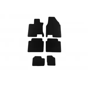 Mochete textile cu trei straturi, potrivite pentru Nissan Qashqai +2 2008-2014, cu 7 locuri, din 6 piese, negre