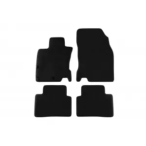 Three-layer textile floor mats suitable for Nissan Qashqai after 2014, set of 4 pieces, black