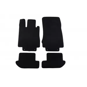 Three-layer textile floor mats suitable for Mercedes CL C215 1999-2007, set of 4 pieces, black