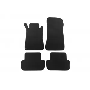Three-layer textile floor mats suitable for Mercedes CLK C209 2002-2009, set of 4 pieces, black