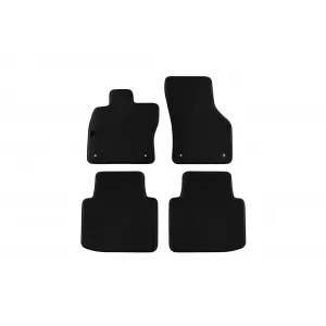 Three-layer textile floor mats suitable for Skoda Superb III sedan, combi 2015-2019, Superb IV after 2019, set of 4 pieces, black