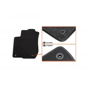 Three-layer textile floor mats suitable for Audi A3 1998-2003, set of 4 pieces, black