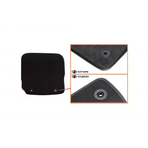 Three-layer textile floor mats suitable for Audi A3 1998-2003, set of 4 pieces, black