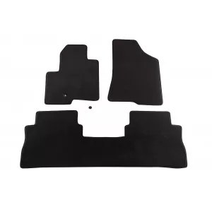 Three-layer textile floor mats suitable for Hyundai Santa Fe 2006-2009, made of Petex Style material, set of 3, black