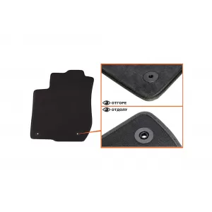 Three-layer textile floor mats suitable for Skoda Octavia 1999-2002, set of 4 pieces, black