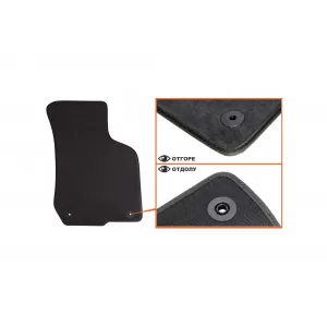 Three-layer textile floor mats suitable for Skoda Octavia 1999-2002, set of 4 pieces, black