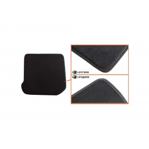 Three-layer textile floor mats suitable for Skoda Octavia 1999-2002, set of 4 pieces, black