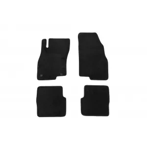 Three-layer textile floor mats suitable for Fiat Punto EVO 2009-2015, set of 4 pieces, black