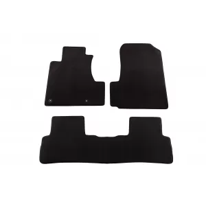 Three-layer textile floor mats made of Petex Style material suitable for HONDA CR-V 2006-2012, from 3 parts, black