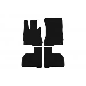 Mochete textile cu trei straturi potrivite pentru Mercedes S-Class W221 2005-2013 bază scurtă, set de 4 bucăți, negru