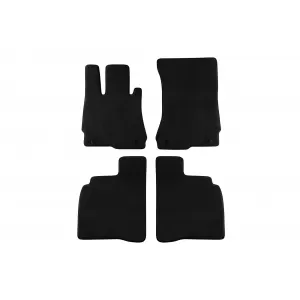 Mochete textile cu trei straturi, potrivite pentru Mercedes S-Class W221 2005-2013 cu ampatament lung, set de 4 bucăți, negru