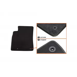 Three-layer textile floor mats suitable for Audi A8, A8 Quattro 1999-2002, set of 4 pieces, black