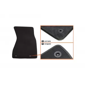 Three-layer textile floor mats suitable for Audi A8, A8 Quattro 1999-2002, set of 4 pieces, black