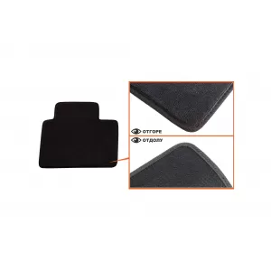 Three-layer textile floor mats suitable for Audi A8, A8 Quattro 1999-2002, set of 4 pieces, black