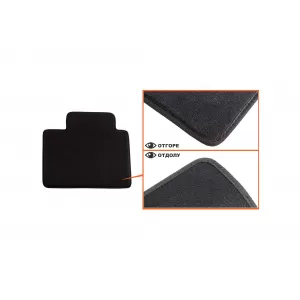 Three-layer textile floor mats suitable for Audi A8, A8 Quattro 1999-2002, set of 4 pieces, black