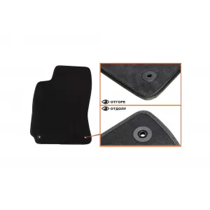 Tălpi de podea textile cu trei straturi din material Petex Style potrivite pentru VW Passat 2001-2005 cu găuri rotunde, set de 4 bucăți, negru-image-6242206