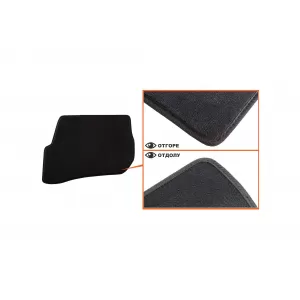Tălpi de podea textile cu trei straturi din material Petex Style potrivite pentru VW Passat 2001-2005 cu găuri rotunde, set de 4 bucăți, negru-image-6242208
