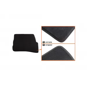 Tălpi de podea textile cu trei straturi din material Petex Style potrivite pentru VW Passat 2001-2005 cu găuri rotunde, set de 4 bucăți, negru-image-6242209