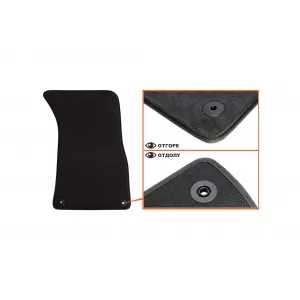 Three-layer textile floor mats suitable for Audi A8 2002-2010 short base, set of 4 pieces, black