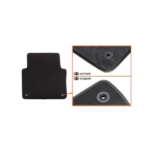Three-layer textile floor mats suitable for Audi A8 2002-2010 short base, set of 4 pieces, black