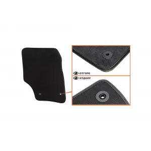 Mochete textile cu trei straturi, potrivite pentru VW Touareg 2002-2010, cu găuri rotunde, set de 4 bucăți, negru-image-6242221