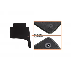 Mochete textile cu trei straturi, potrivite pentru VW Touareg 2002-2010, cu găuri rotunde, set de 4 bucăți, negru-image-6242223