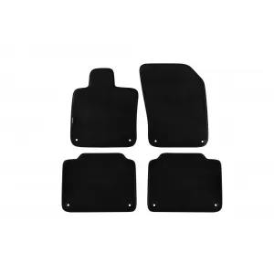 Three-layer textile floor mats suitable for Volvo S90, V90 after 2016, set of 4 pieces, black