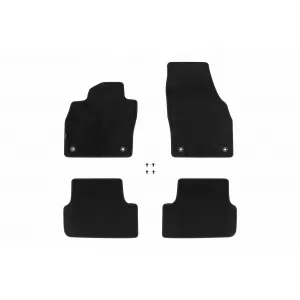 Three-layer textile floor mats suitable for Seat Arona, Ibiza after 2017, set of 4 pieces, black