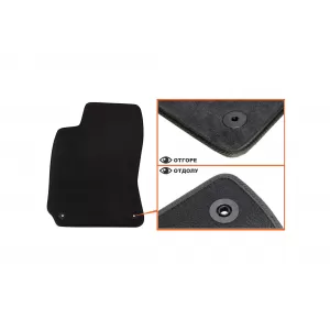 Three-layer textile floor mats suitable for VW Passat 1996-2001, set of 4 pieces, black