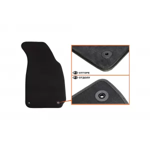 Three-layer textile floor mats suitable for VW Passat 1996-2001, set of 4 pieces, black