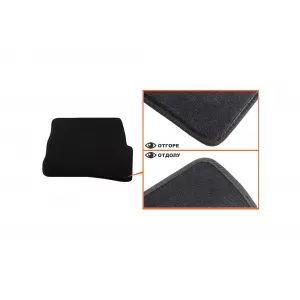 Three-layer textile floor mats suitable for VW Passat 1996-2001, set of 4 pieces, black