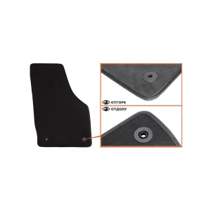 Three-layer textile floor mats suitable for Audi Q3 2011-2018, set of 4 pieces, black