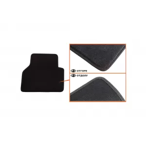 Three-layer textile floor mats suitable for Audi Q3 2011-2018, set of 4 pieces, black
