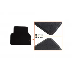 Three-layer textile floor mats suitable for Audi Q3 2011-2018, set of 4 pieces, black