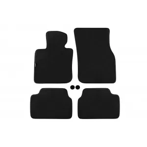 Three-layer textile floor mats suitable for Mini Cooper F55 after 2014, set of 4 pieces, black