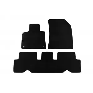 Mochete textile cu trei straturi din material Petex Style potrivite pentru Citroen C4 Grand Picasso după 2013, C4 Spacetourer după 2018, cu 7 locuri, formate din 3 părți, negre