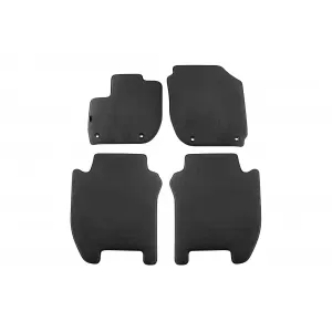 Three-layer textile floor mats suitable for Honda Jazz after 2015, set of 4 pieces, black