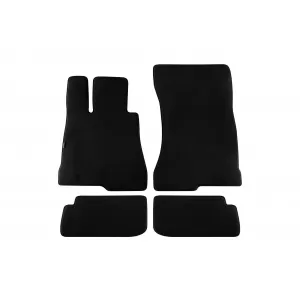 Three-layer textile floor mats suitable for Mercedes CL C216 2006-2014, set of 4 pieces, black