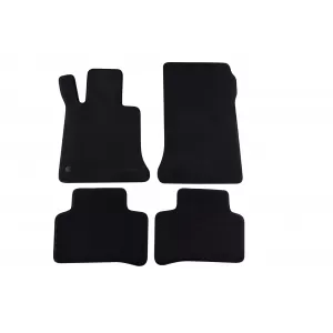 Three-layer textile floor mats suitable for Mercedes GLK X204 2008-2012, set of 4 pieces, black