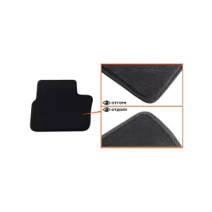 Mochete textile cu trei straturi potrivite pentru Peugeot 208 2012-2019, 2008 2013-2019, set de 4 bucăți, negru-image-6242418