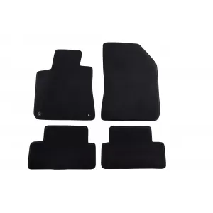 Three-layer textile floor mats suitable for Peugeot 308 2013-2021, set of 4 pieces, black