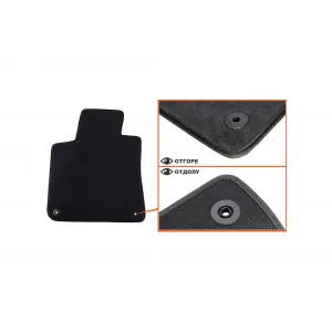 Three-layer textile floor mats suitable for Peugeot 308 2013-2021, set of 4 pieces, black