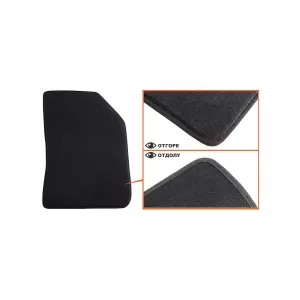 Three-layer textile floor mats suitable for Peugeot 308 2013-2021, set of 4 pieces, black