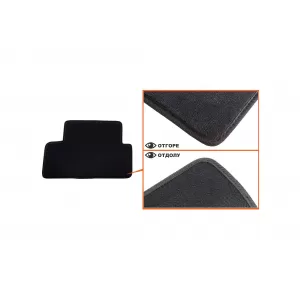 Three-layer textile floor mats suitable for Peugeot 308 2013-2021, set of 4 pieces, black