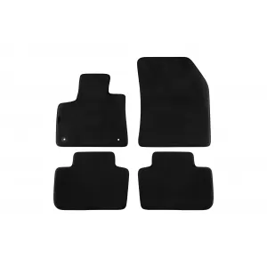 Three-layer textile floor mats suitable for Peugeot 3008 after 2016, set of 4 pieces, black